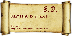 Bálint Dániel névjegykártya