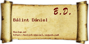Bálint Dániel névjegykártya